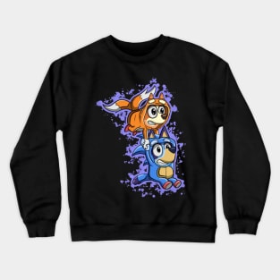 bluey funny happy Crewneck Sweatshirt